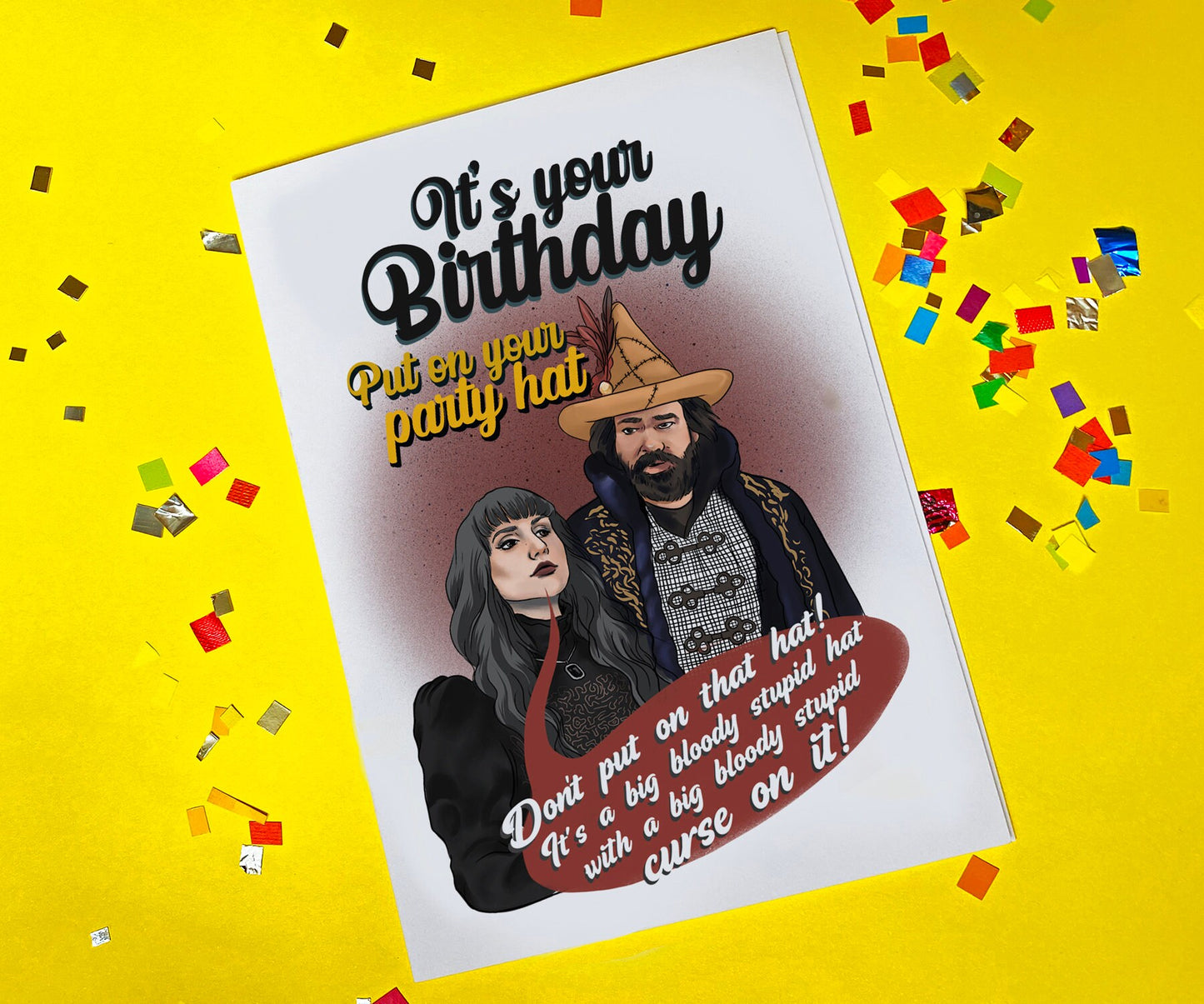 What We Do In The Shadows cursed hat inspired Birthday Card