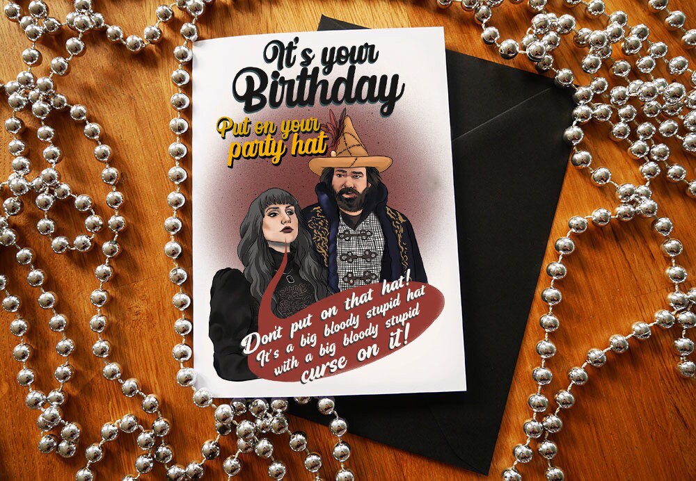 What We Do In The Shadows cursed hat inspired Birthday Card