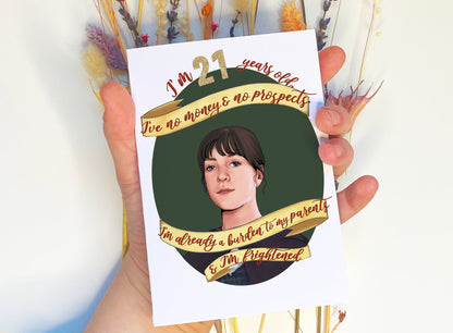 I'm 27 Years Old Pride & Prejudice/Charlotte Lucas inspired Birthday Card