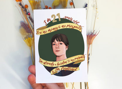 I'm 27 Years Old Pride & Prejudice/Charlotte Lucas inspired Birthday Card