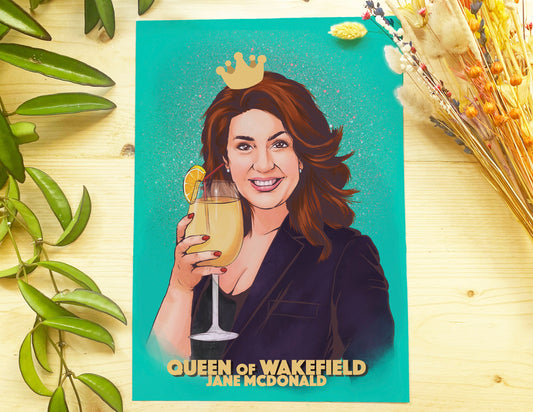 Jane McDonald Cruising Cocktail Holiday Inspired A4 Print - 'Queen of Wakefield' FREE PRINT with every print order!