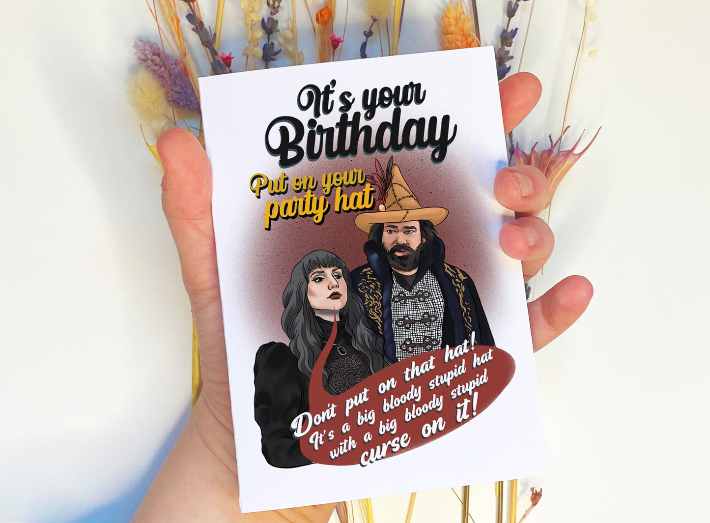 What We Do In The Shadows cursed hat inspired Birthday Card