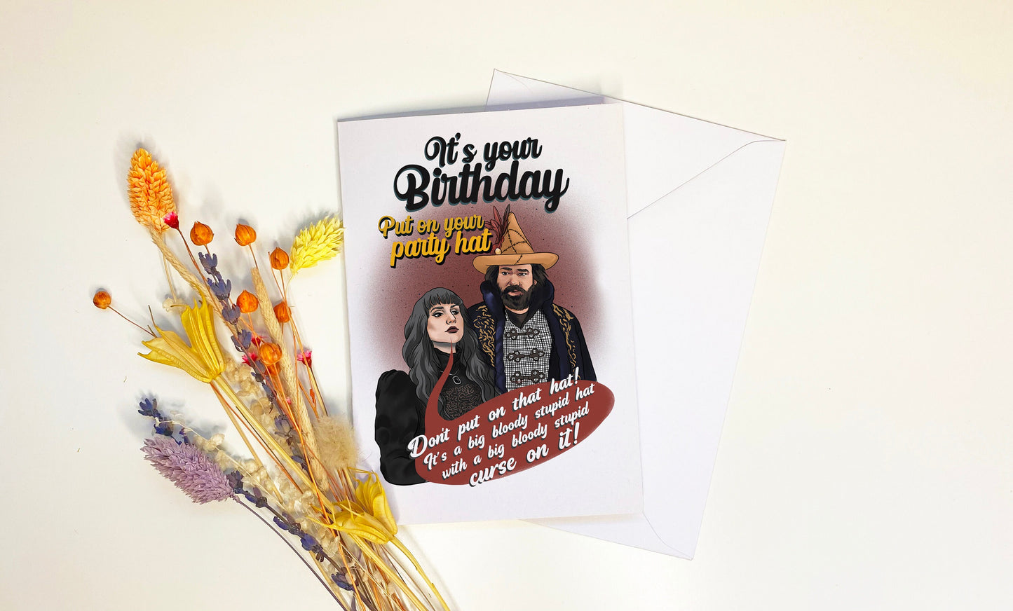 What We Do In The Shadows cursed hat inspired Birthday Card