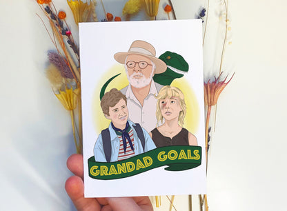 Grandad Goals - Jurassic Park Themed Greetings Card