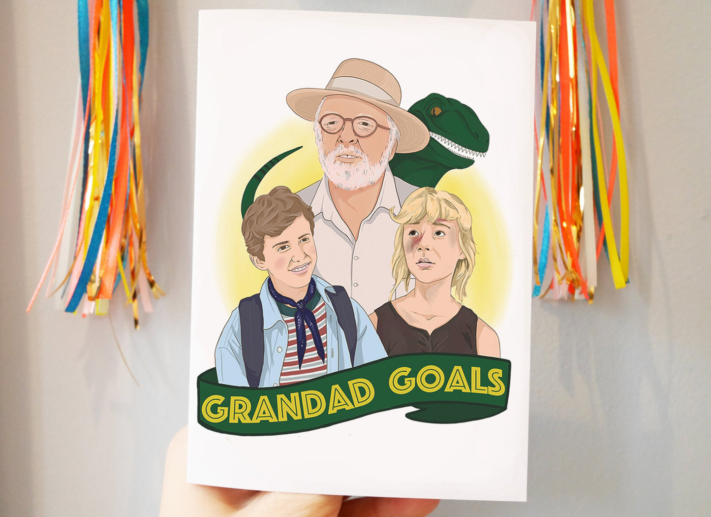 Grandad Goals - Jurassic Park Themed Greetings Card