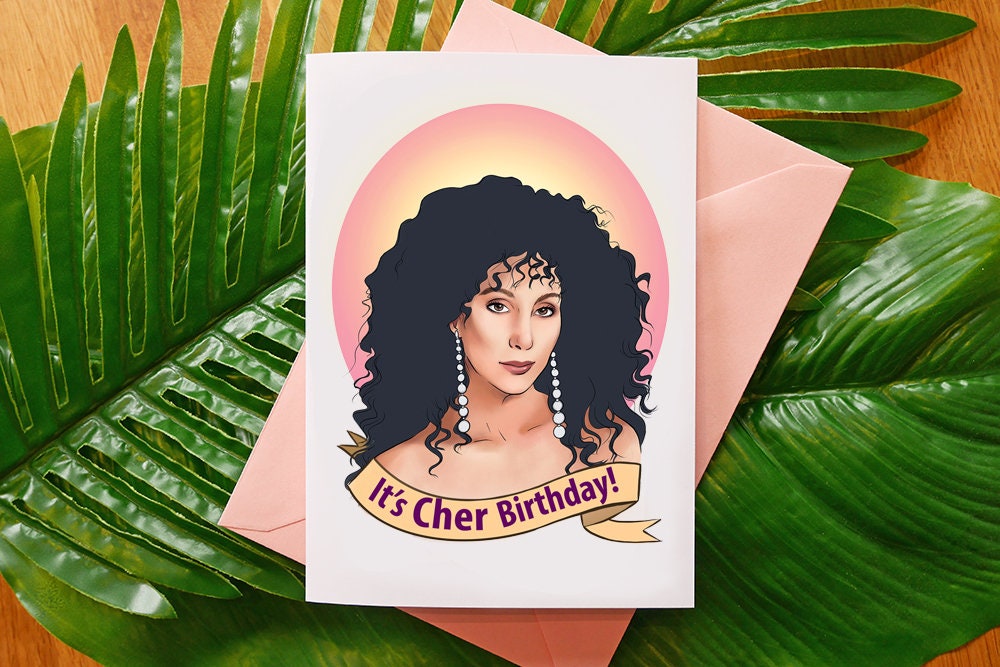 It's Cher Birthday Greetings Card - Friendship, Birthday, Pun, Funny, Blank, SIZE C6