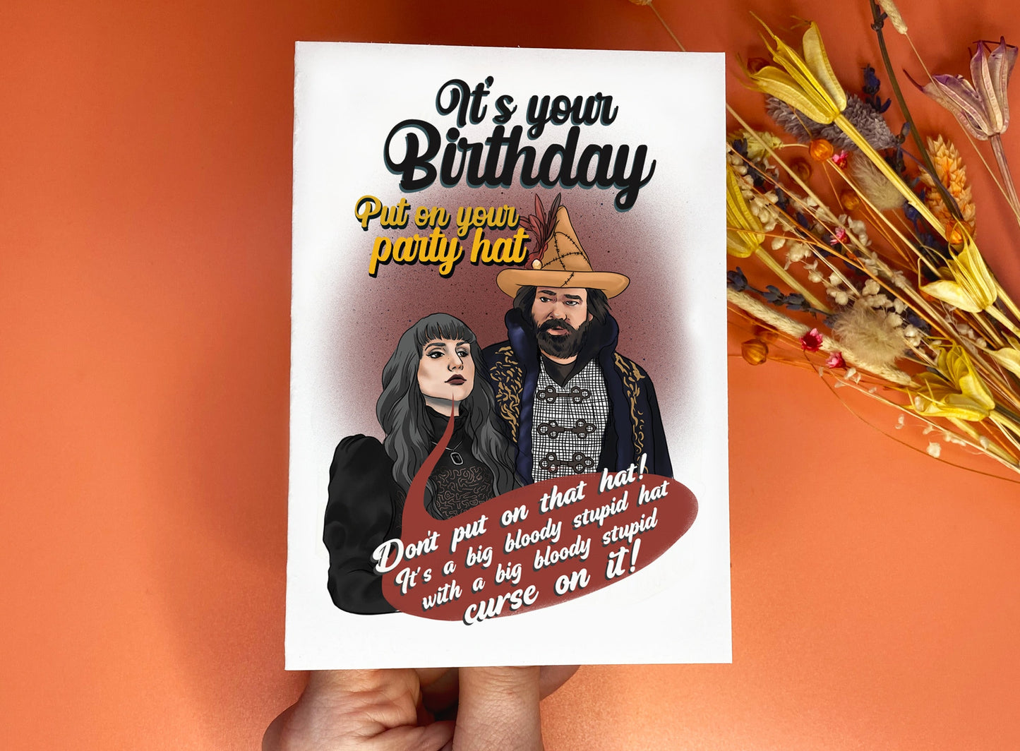 What We Do In The Shadows cursed hat inspired Birthday Card