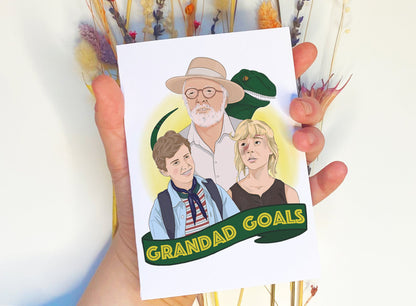 Grandad Goals - Jurassic Park Themed Greetings Card