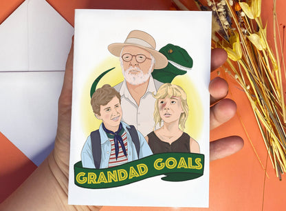 Grandad Goals - Jurassic Park Themed Greetings Card