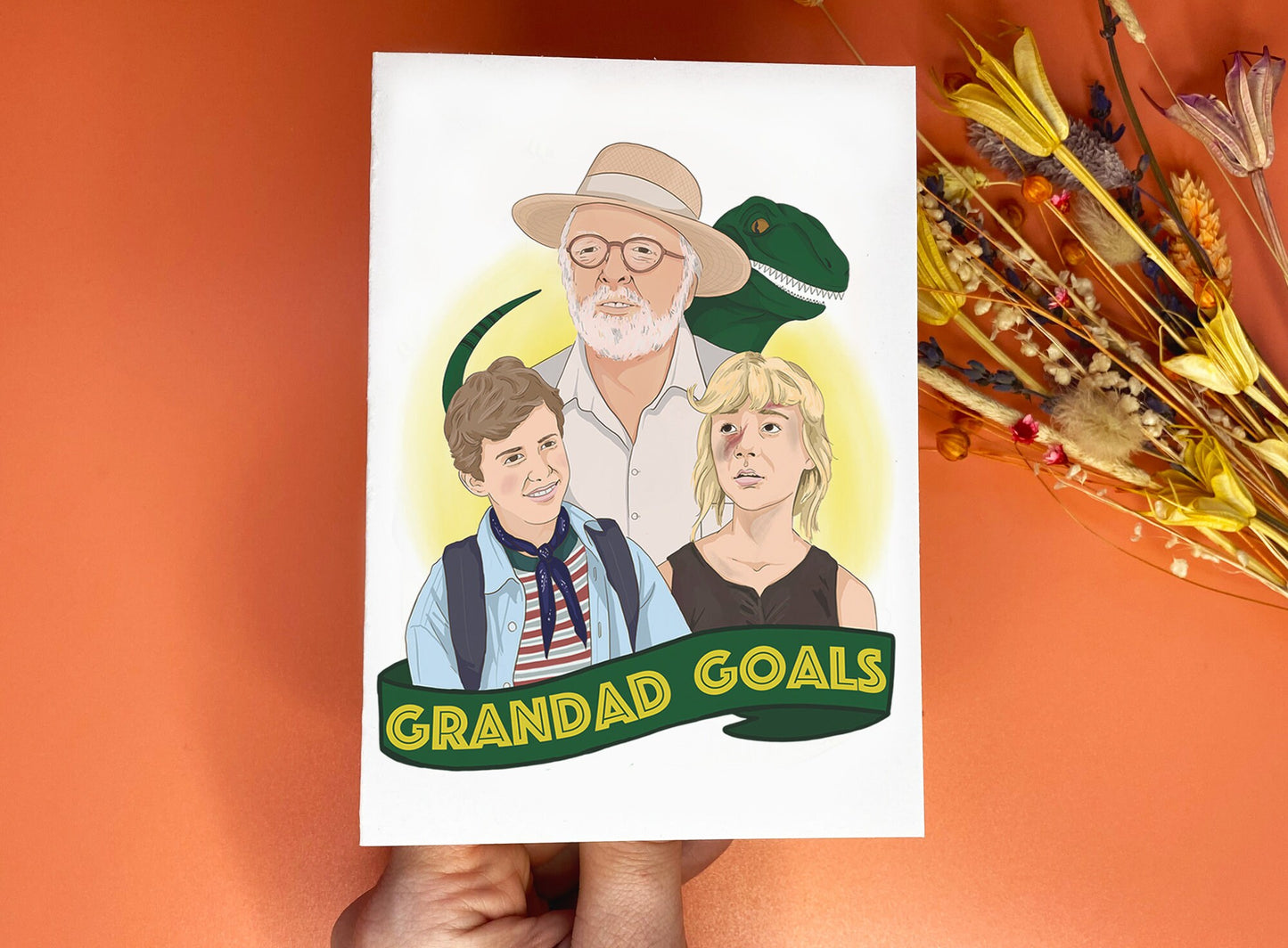 Grandad Goals - Jurassic Park Themed Greetings Card