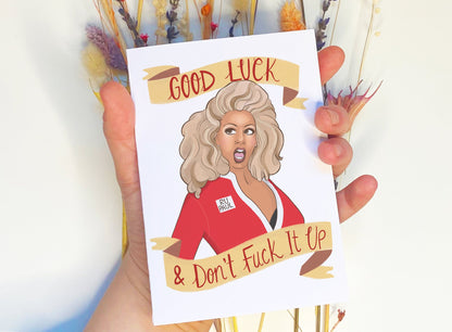 Ru Paul Drag Queen Inspired Good Luck Greetings Card