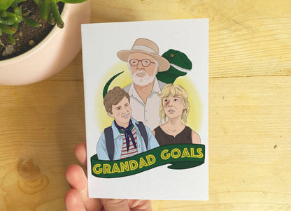 Grandad Goals - Jurassic Park Themed Greetings Card