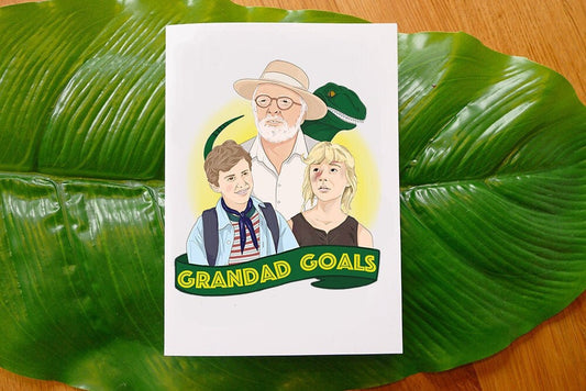 Grandad Goals - Jurassic Park Themed Greetings Card