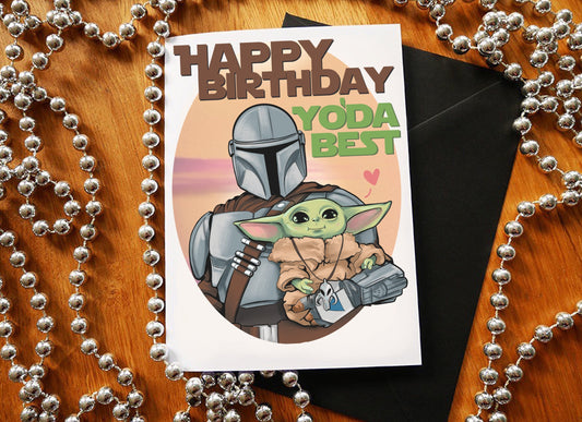 Happy Birthday, Yoda best! The Mandalorian & Grogu Star Wars inspired Birthday Card