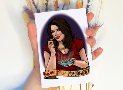 Nigella Lawson inspired Valentines Day Card - Our Love Is Hot Like A Mee-Cro-Wavey!