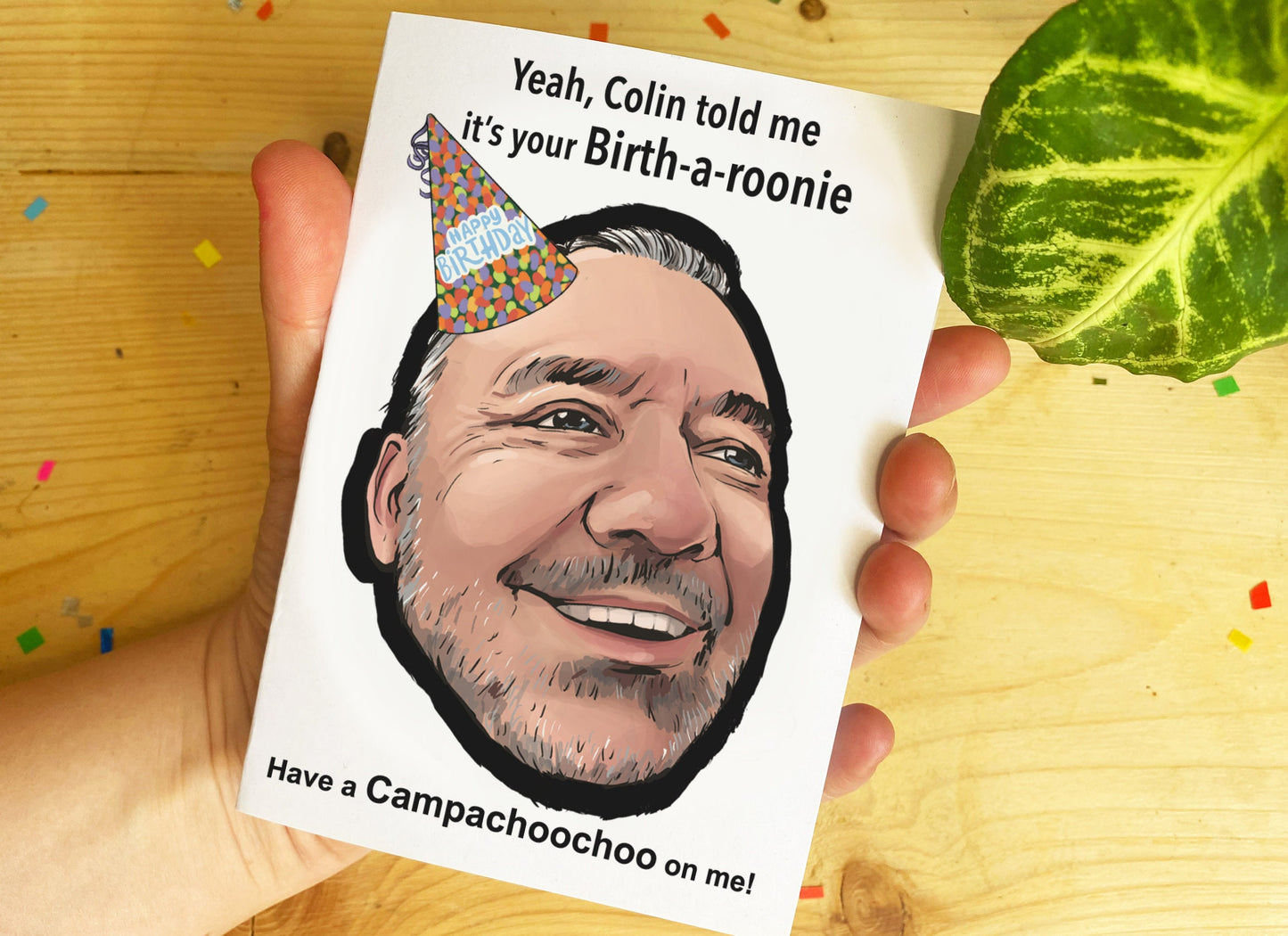 Bob Mortimer Train Guy inspired Birthday Card - Blank inside - Have a Campachoochooo me! - Personalised age -