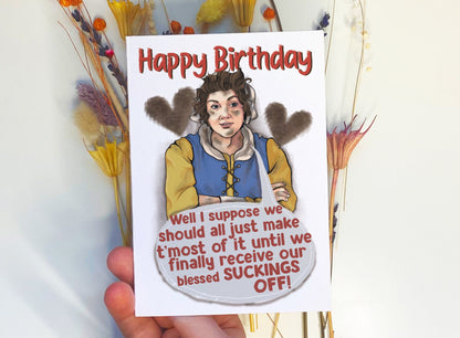 Happy Birthday - Sucked Off Mary from TV Show Ghosts inspired Card