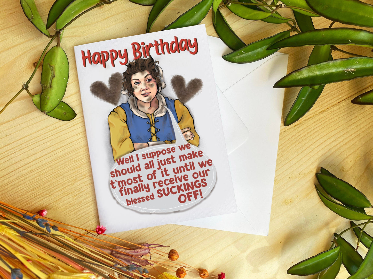 Happy Birthday - Sucked Off Mary from TV Show Ghosts inspired Card