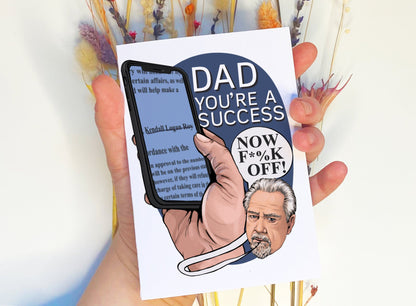 Succession inspired TV show Father's Day card - Dad, You're A Success!