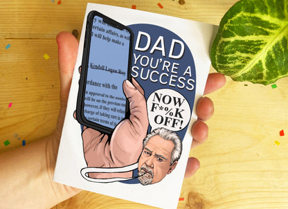 Succession inspired TV show Father's Day card - Dad, You're A Success!