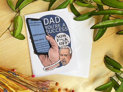 Succession inspired TV show Father's Day card - Dad, You're A Success!