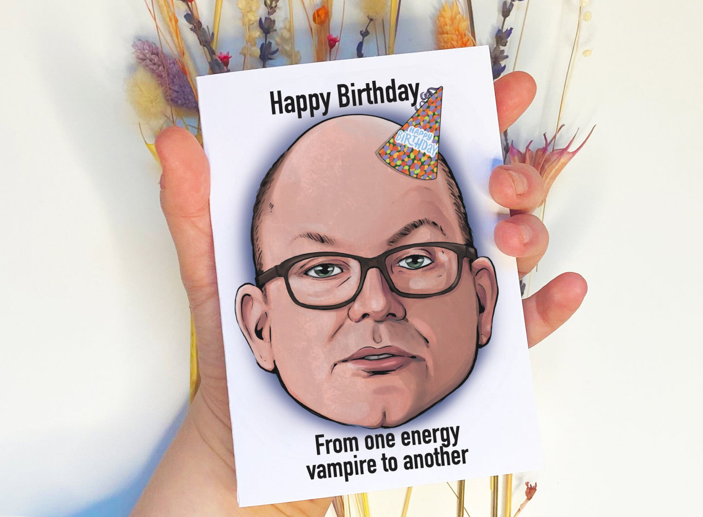 Colin Energy Vampire What We Do In The Shadows inspired Birthday Card