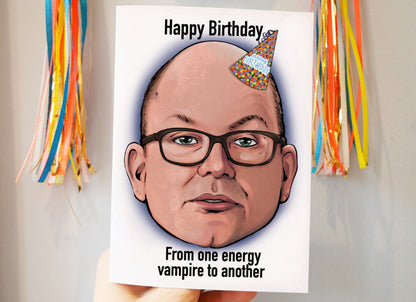 Colin Energy Vampire What We Do In The Shadows inspired Birthday Card