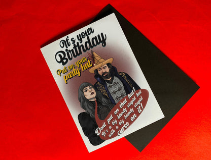 What We Do In The Shadows cursed hat inspired Birthday Card