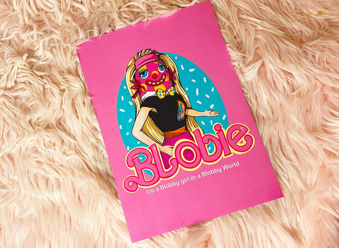 Blobie A4 Print - Mr Blobby/ Barbie crossover - FREE PRINT with every print order!