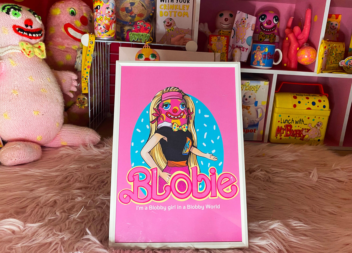 Blobie A4 Print - Mr Blobby/ Barbie crossover - FREE PRINT with every print order!