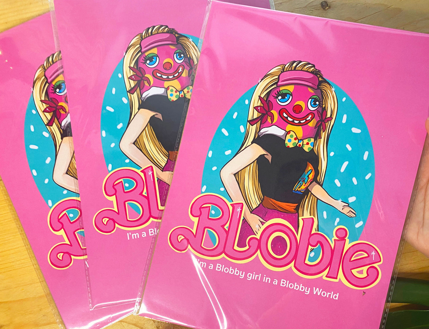 Blobie A4 Print - Mr Blobby/ Barbie crossover - FREE PRINT with every print order!