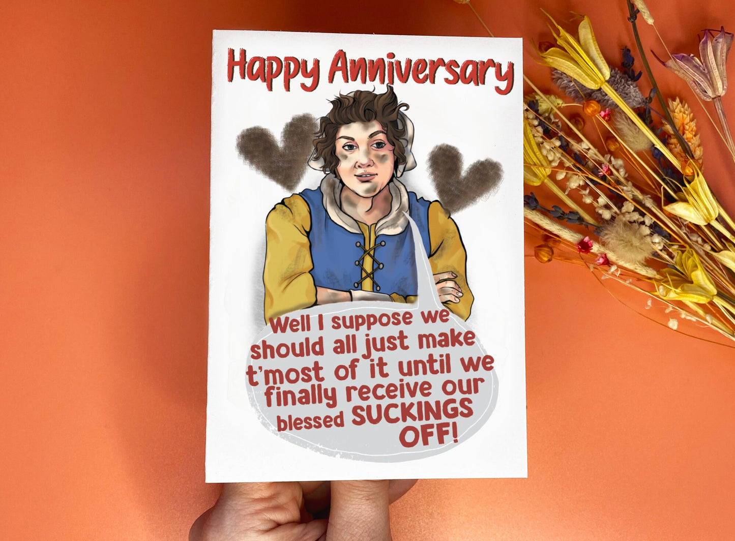 Happy Anniversary - Sucked Off Mary from TV Show Ghosts inspired Card