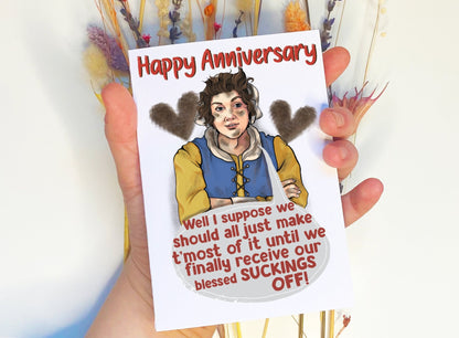 Happy Anniversary - Sucked Off Mary from TV Show Ghosts inspired Card