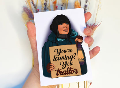 Funny Traitors UK themed Leaving card - You're Leaving? You traitor!