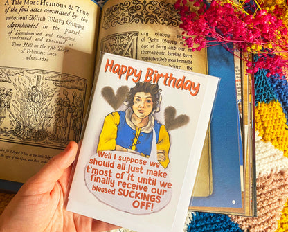 Happy Birthday - Sucked Off Mary from TV Show Ghosts inspired Card