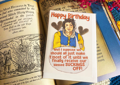 Happy Birthday - Sucked Off Mary from TV Show Ghosts inspired Card