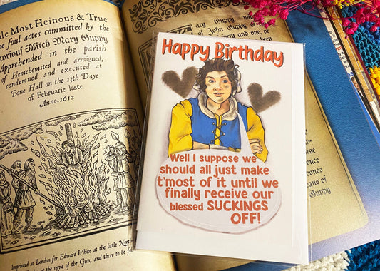 Happy Birthday - Sucked Off Mary from TV Show Ghosts inspired Card