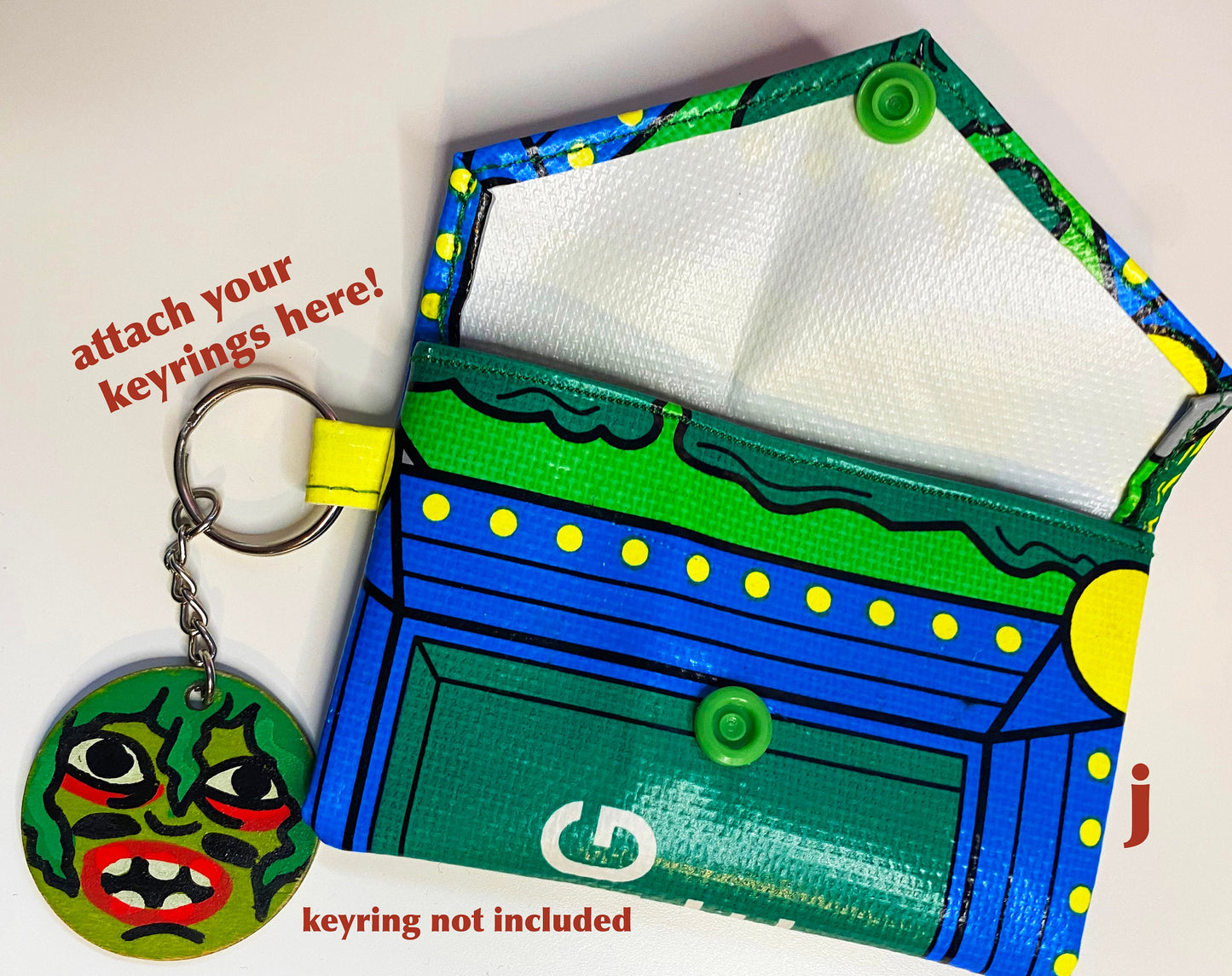 Handmade playmat coin purse/card holder, popper, pouch, small gift, recycled, 90’s, toy