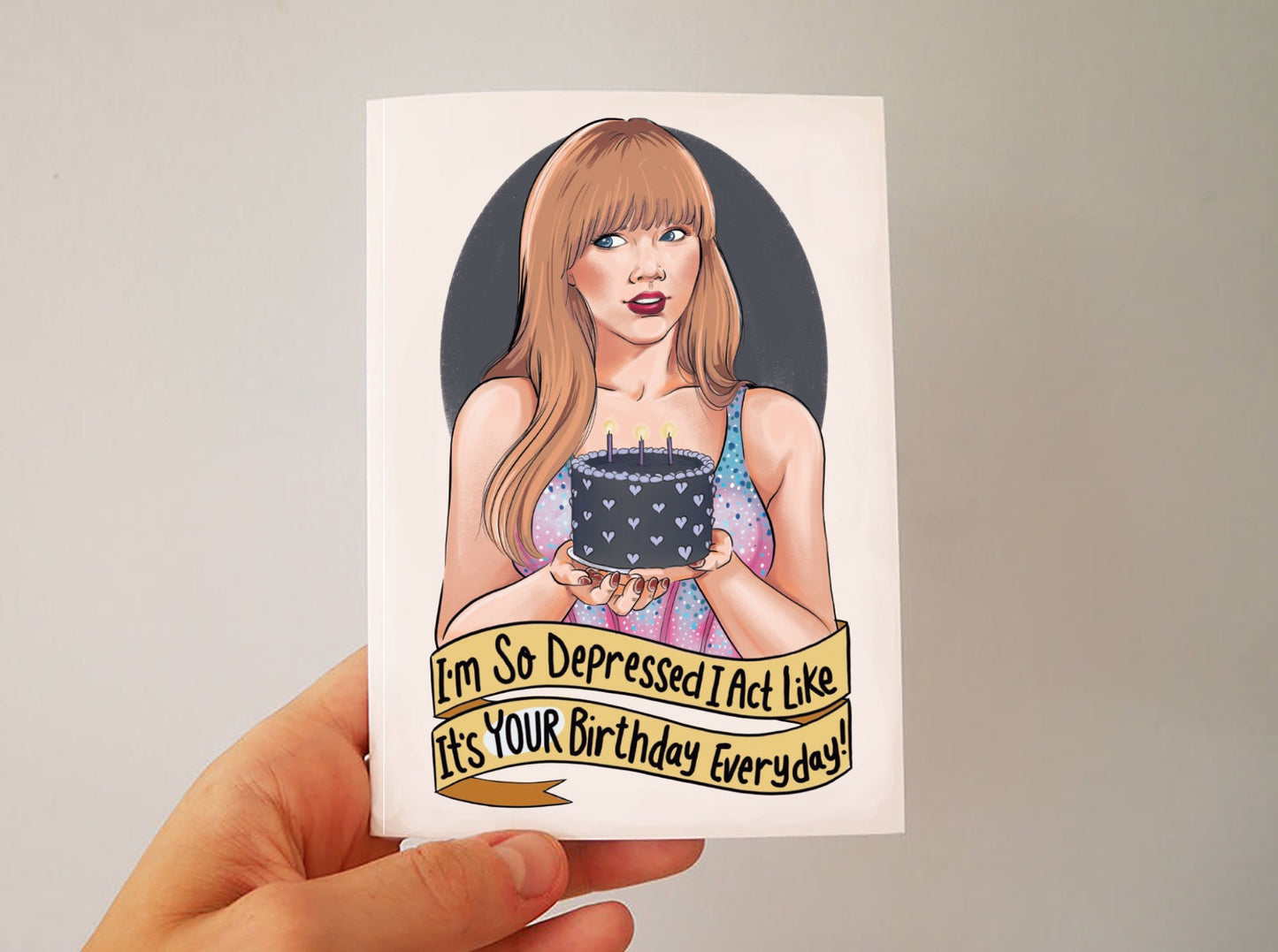 Taylor Swift The Tortured Poets Department themed Birthday card