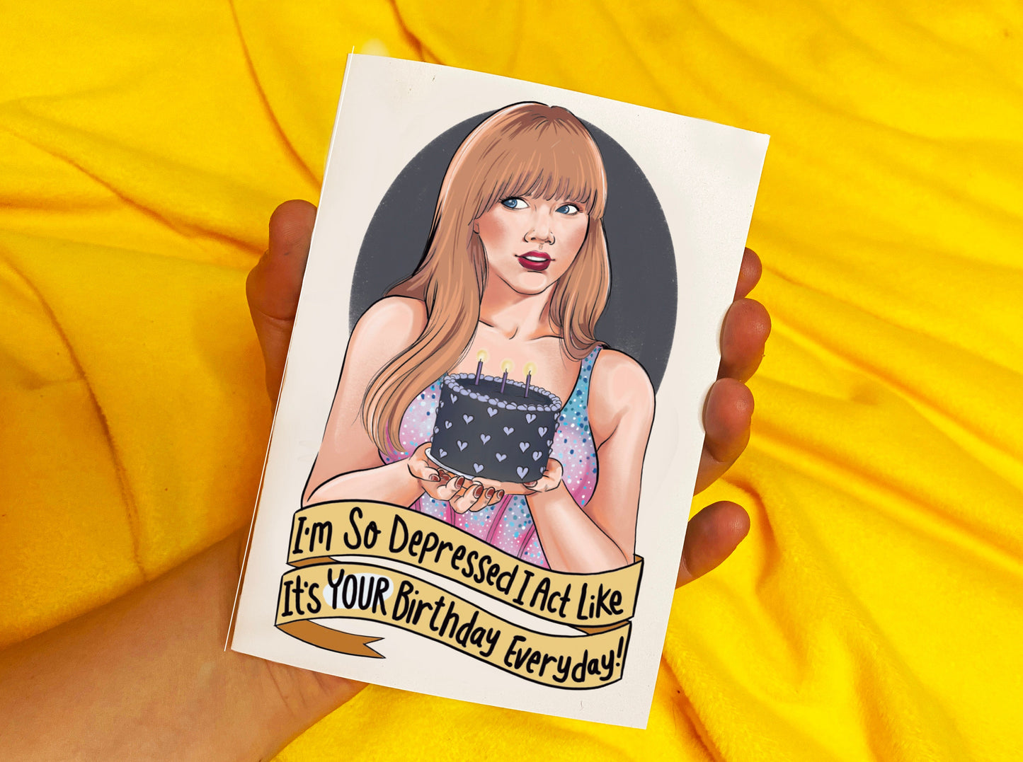 Taylor Swift The Tortured Poets Department themed Birthday card