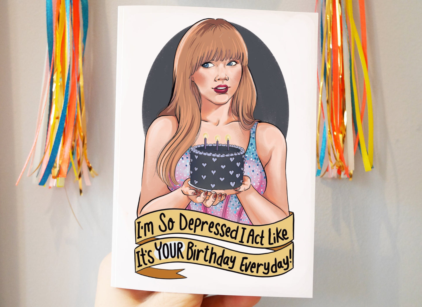 Taylor Swift The Tortured Poets Department themed Birthday card