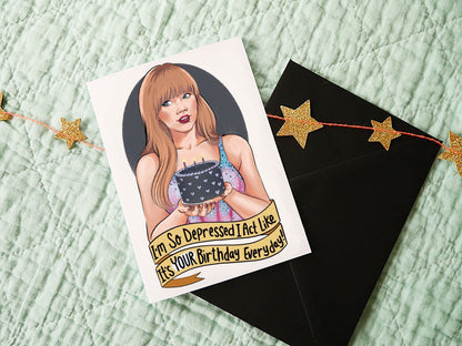 Taylor Swift The Tortured Poets Department themed Birthday card