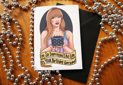 Taylor Swift The Tortured Poets Department themed Birthday card