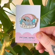 Anxious Shark pin badge
